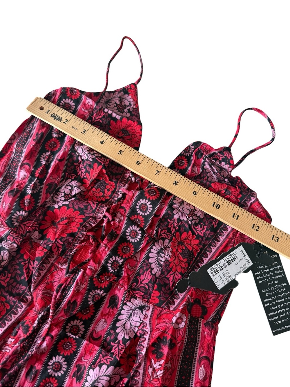Motel Rocks Red Floral Print Strappy Romper - Picture 5 of 15